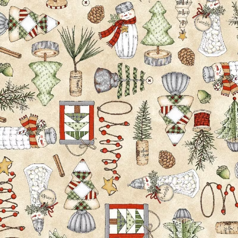 Traditional Christmas Jelly Roll - 2.55" X 19.7" - Polyester & Cotton Blend - Set of 40 Fabric Strips