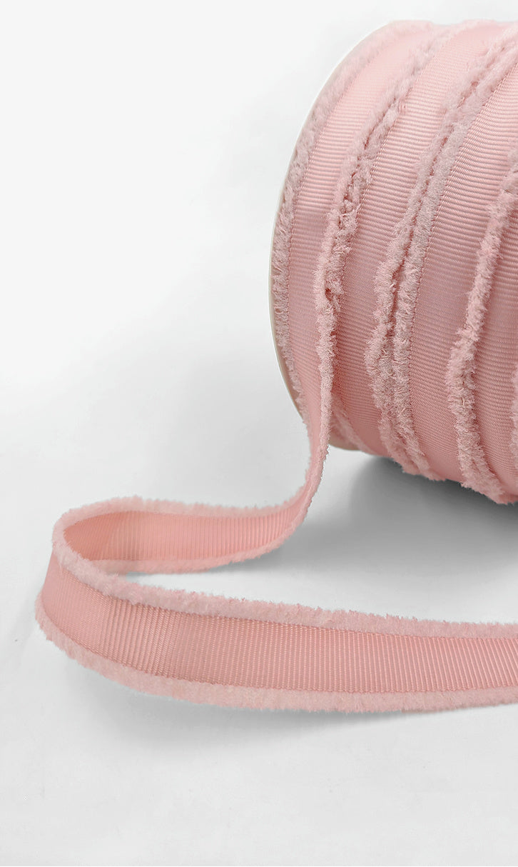 Fuzzy Grosgrain Ribbon - Dusty Mauve - 5/8" - 1 Yard