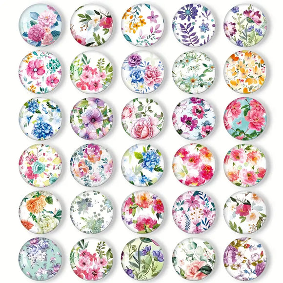 Spring Floral Magnets - Set of 30