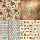 Vintage Style Christmas Designs Paper Collection - 6" x 6" - 24- Sheets