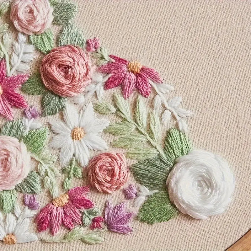 Floral Rabbit Embroidery Starter KIT for DIY Beginners