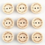 Handmade With Love Wooden Buttons - Set of 20