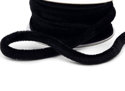Black Velvet Rope Cord Piping - 1/4" - 1 Yard