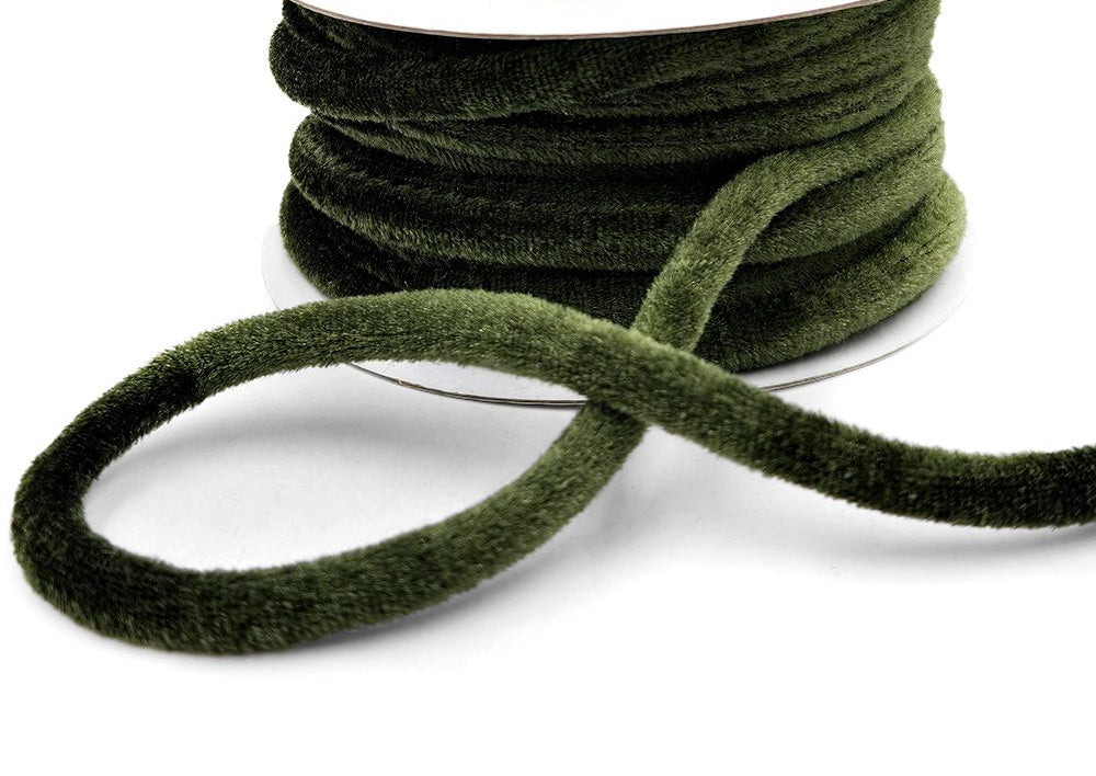 Green Velvet Rope Cord Piping - 1/4" - 1 Yard