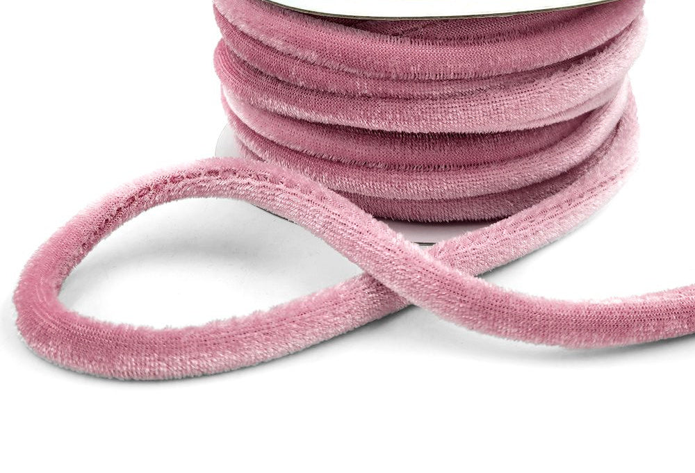 Rose Pink Velvet Rope Cord Piping - 1/4" - 1 Yard