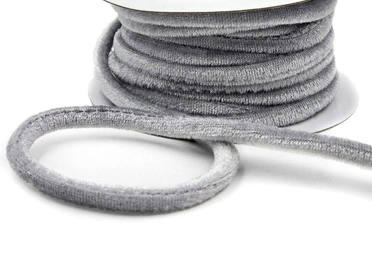 Silver Velvet Rope Cord Piping - 1/4" - 1 Yard