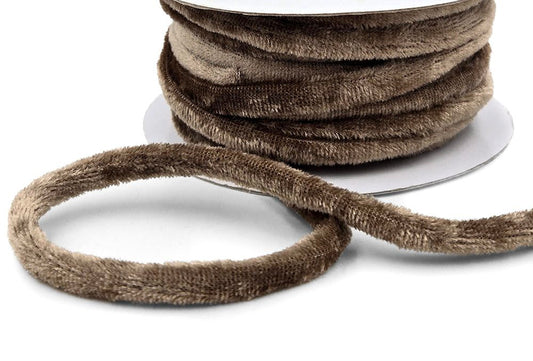 Brown Velvet Rope Cord Piping - 1/4" - 1 Yard