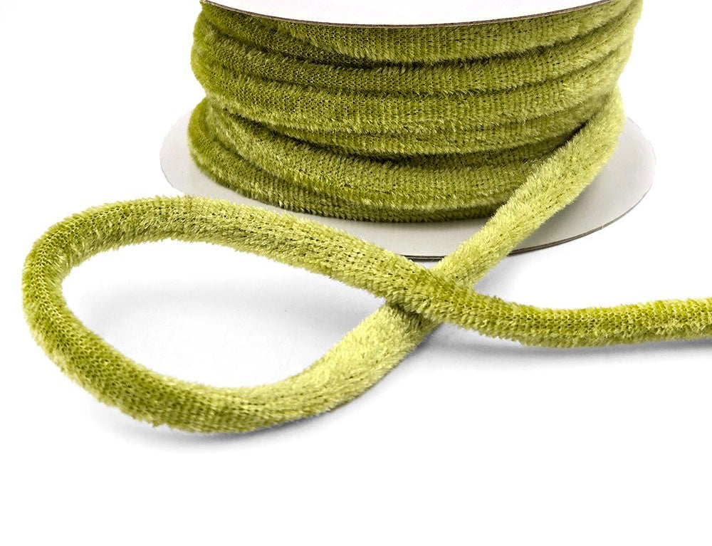 Moss Green Velvet Rope Cord Piping - 1/4" - 1 Yard