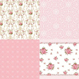 Pink Floral Shabby Chic 6" x 6" Paper Collection - 24- Sheets