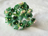 Forget Me Not Vintage Style Millinery Paper Flower Bouquet - Green - 1 Bouquet