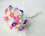 Forget Me Not Vintage Style Millinery Paper Flower Bouquet - Spring Mix - 1 Bouquet