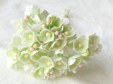 Forget Me Not Vintage Style Millinery Paper Flower Bouquet - Pale Green - 1 Bouquet