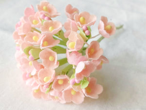 Forget Me Not Vintage Style Millinery Paper Flower Bouquet - Peachy Pink - 1 Bouquet