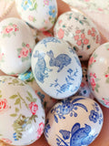 Decoupaged Wooden Easter Eggs - Set of 6