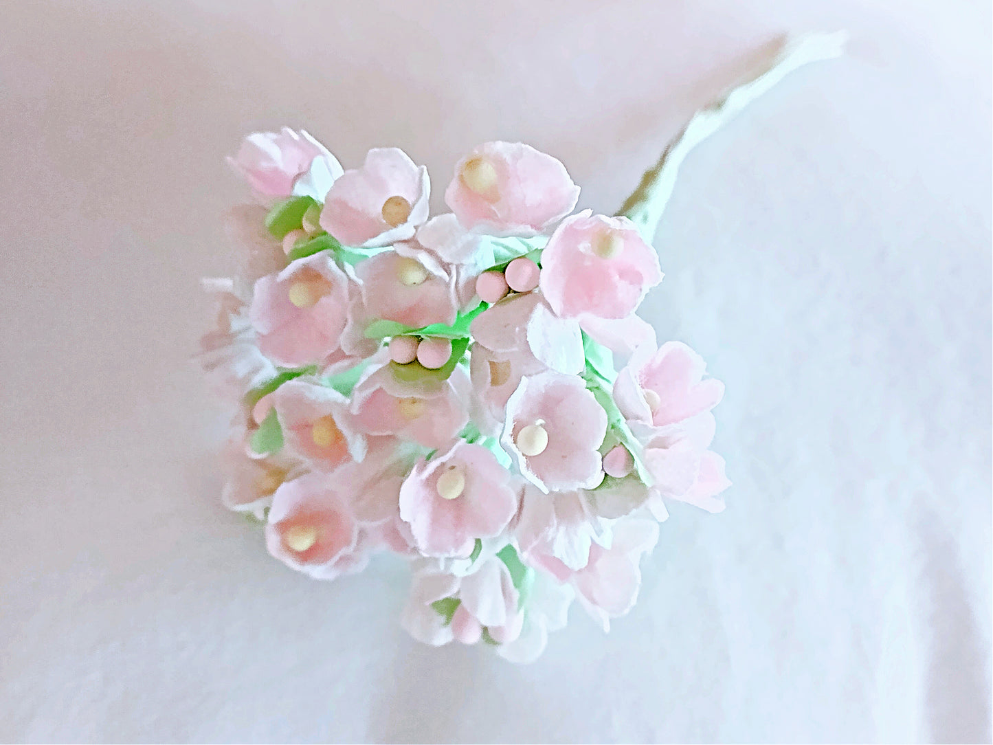 Forget Me Not Vintage Style Millinery Paper Flower Bouquet - Pink - 1 Bouquet