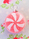 Glittered Swirled Small Christmas Candy Ornaments - 1 3/8 inch - Set of 4