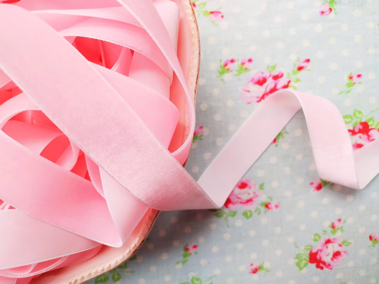 Bubblegum Pink Velvet Ribbon - 7/8 inch - 1 Yard