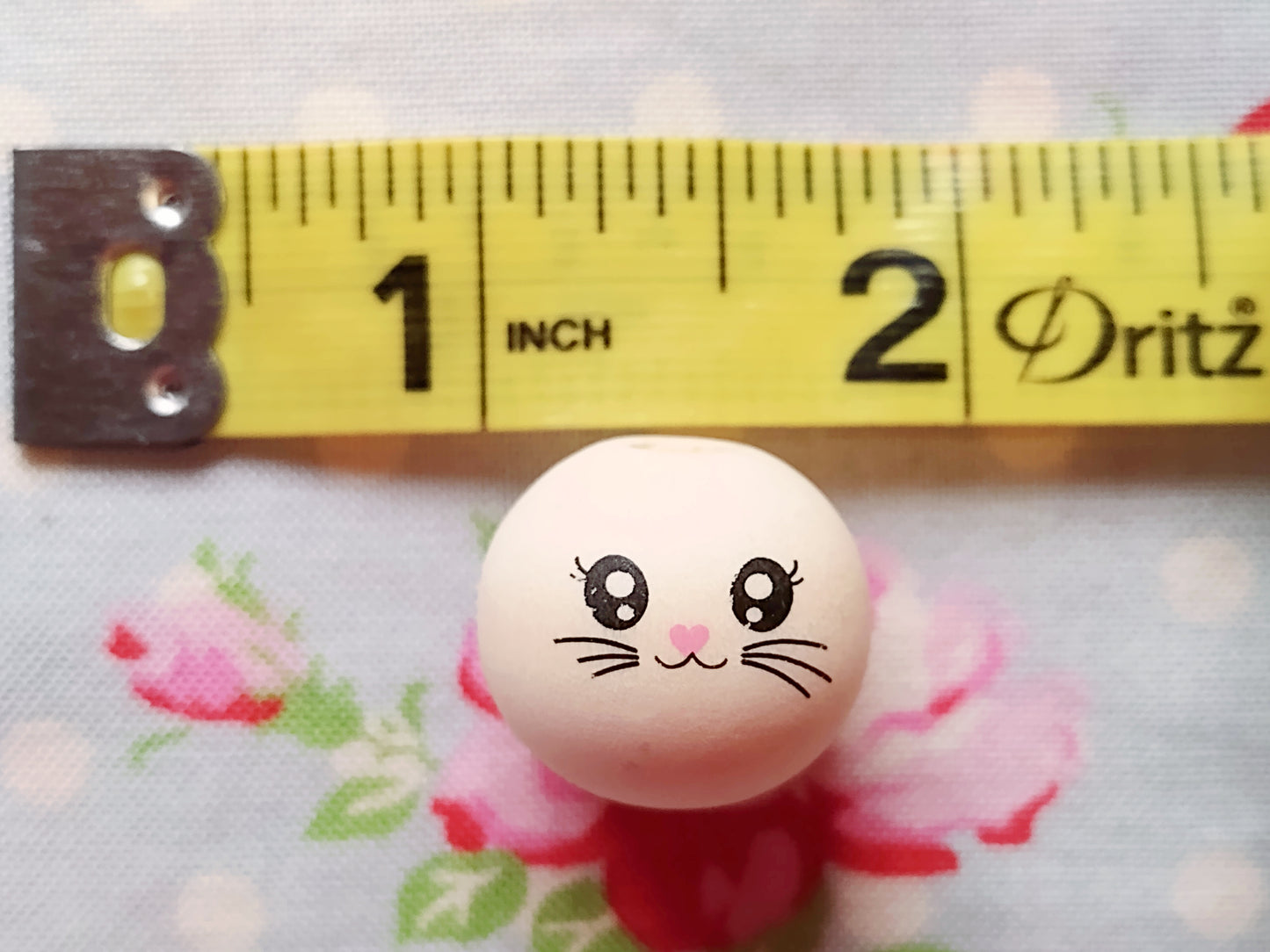 Bunny Face Wooden Beads - Set of 10