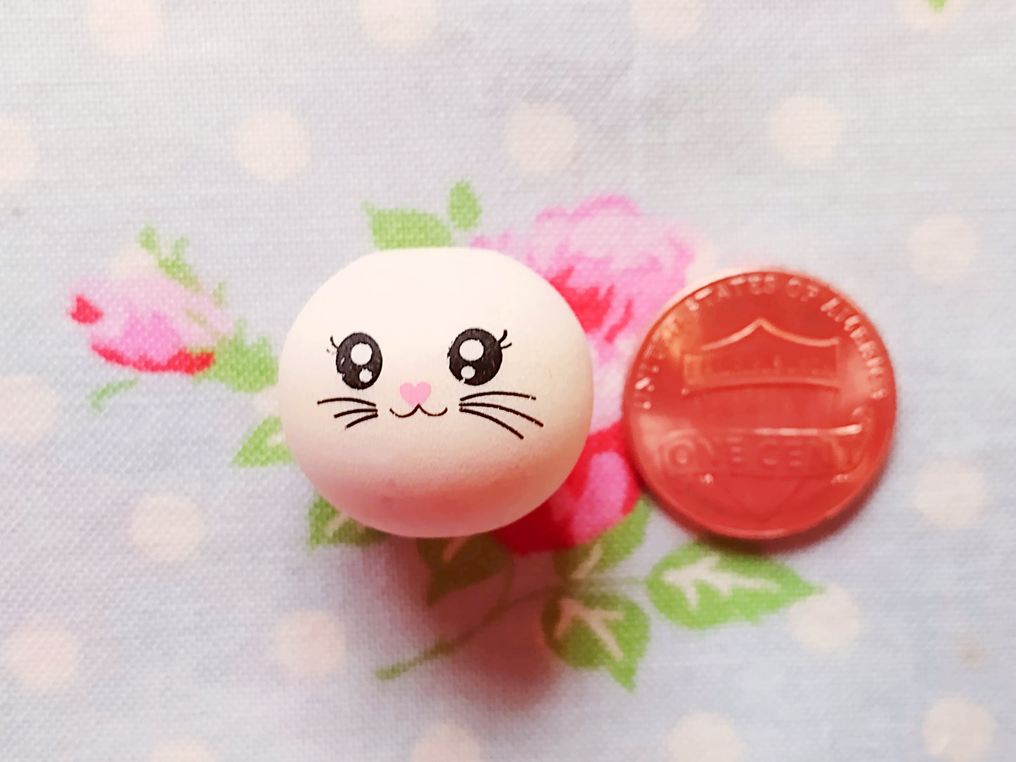 Bunny Face Wooden Beads - Set of 10