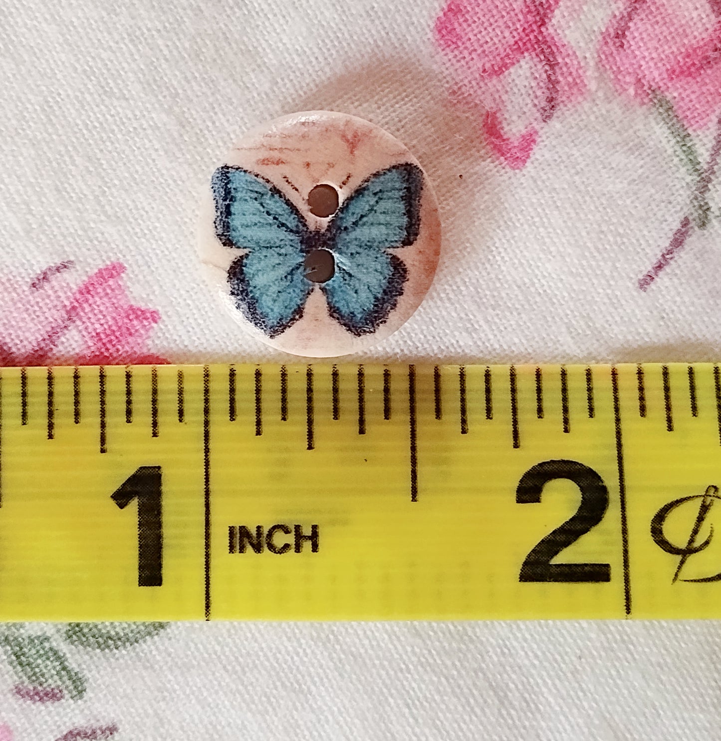 Spring Butterflies Small Wooden Painted Buttons - Set of 25
