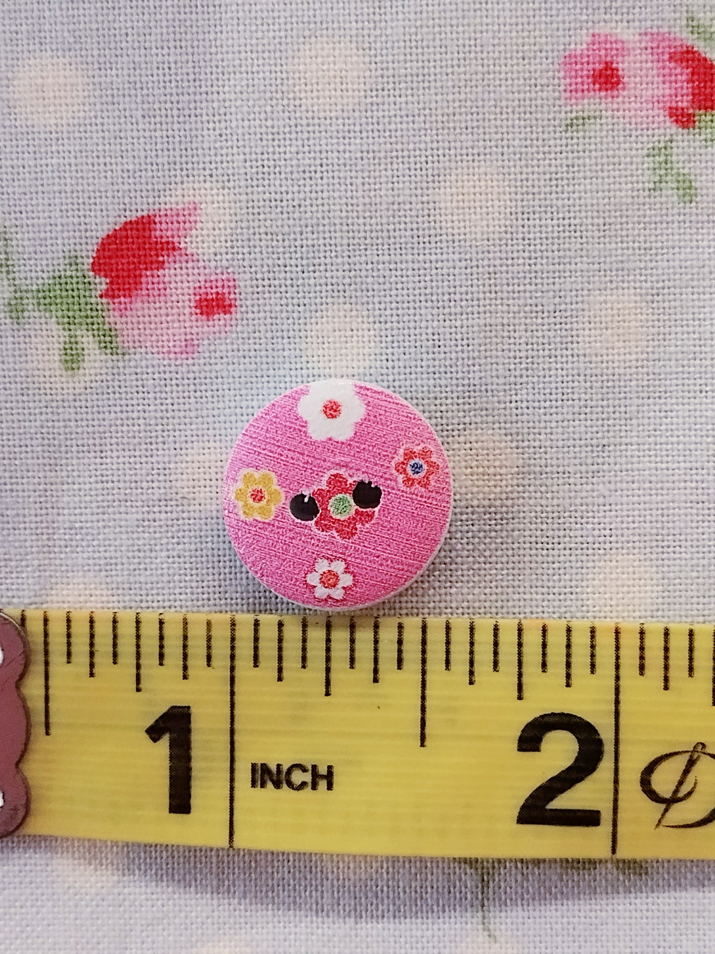 Pink and White Spring Mix Wooden Painted Buttons - Set of 50