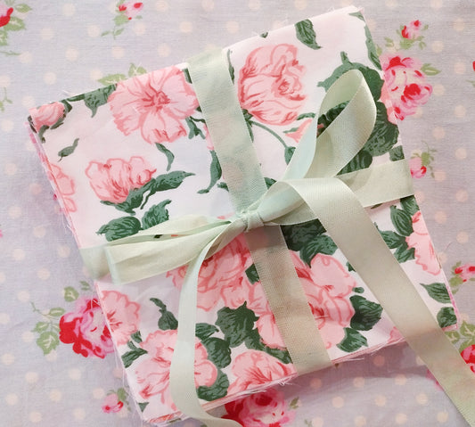 Shabby Chic Pink Charm Pack - 5" X 5" - Set of 42 Fabric Squares