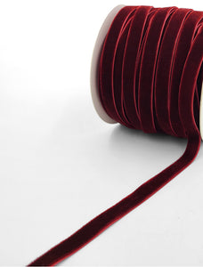 Burgundy Velvet Ribbon - 3/8 inch - 1 Yard