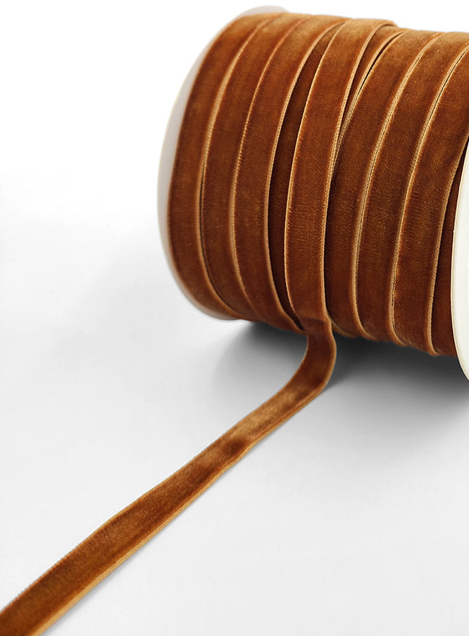 Caramel Velvet Ribbon - 3/8 inch - 1 Yard
