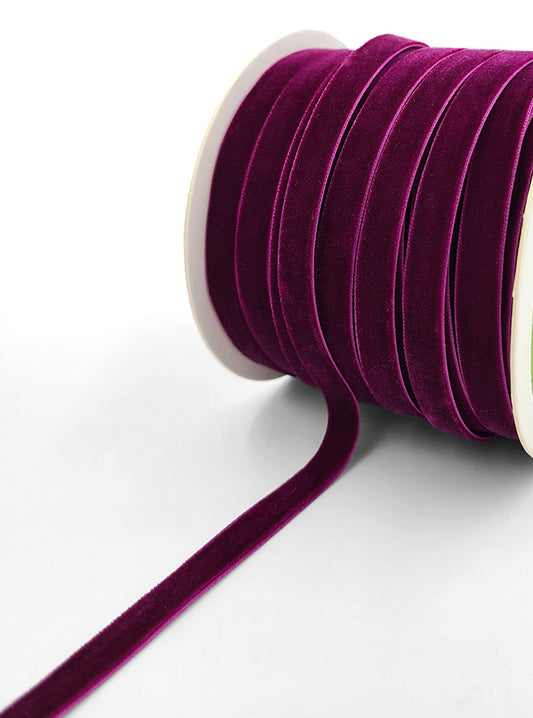 Plum Purple Velvet Ribbon - 3/8 inch - 1 Yard