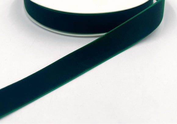 Emerald Green Velvet Ribbon - 3/4 inch - 1 Yard