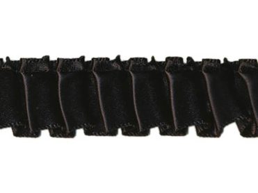 Ruffled Box Pleated Satin Ribbon/Trim - Black - 7/8 inch - 1 Yard