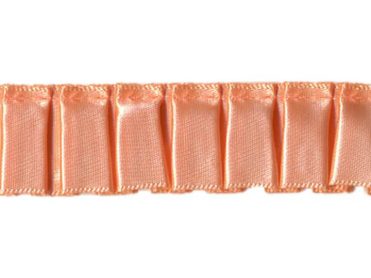 Ruffled Box Pleated Satin Ribbon/Trim - Peach - 7/8 inch - 1 Yard