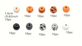 Halloween Wooden Beads - Set of 50