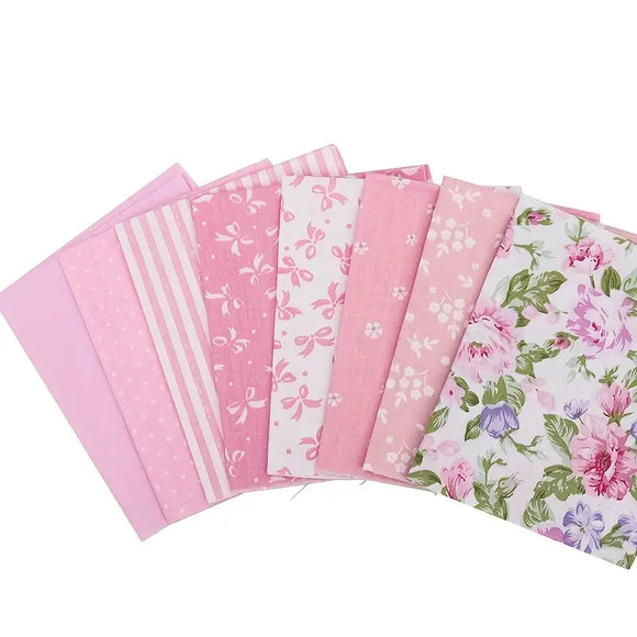 Pink and White Fabric Rectangles 8