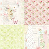 Glorious Times Shabby Chic Floral Pink and Green 6" x 6" Paper Collection - 24- Sheets