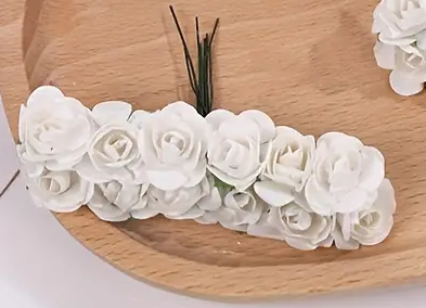 Paper Rose Flower Bouquet - White - 1 Bouquet