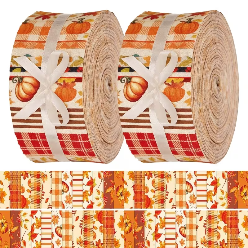 Fall Harvest Jelly Roll - 2.55" X 19.7" - Set of 40 Fabric Stripes