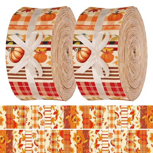 Fall Harvest Jelly Roll - 2.55" X 19.7" - Set of 40 Fabric Stripes