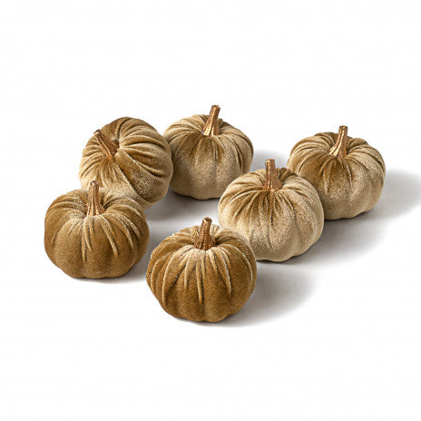 3" Velvet Foam Pumpkins: Camel Brown - (Set of 6) - Sugar Pink Boutique