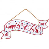 15" Wooden Sign: 4th of July Banner