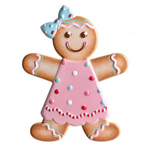 13" Metal Embossed Hanger: Gingerbread Girl