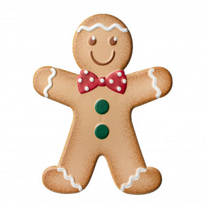 13" Metal Embossed Decoration: Gingerbread Boy
