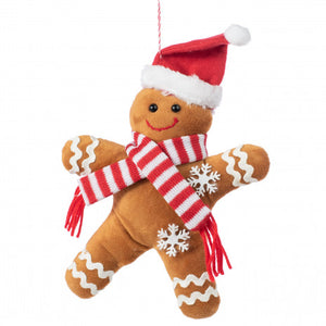 12" Plush Gingerbread Man Cookie Ornament