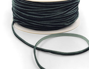 Deep Forest Green Velvet String Ribbon - 1/8 inch - 1 Yard