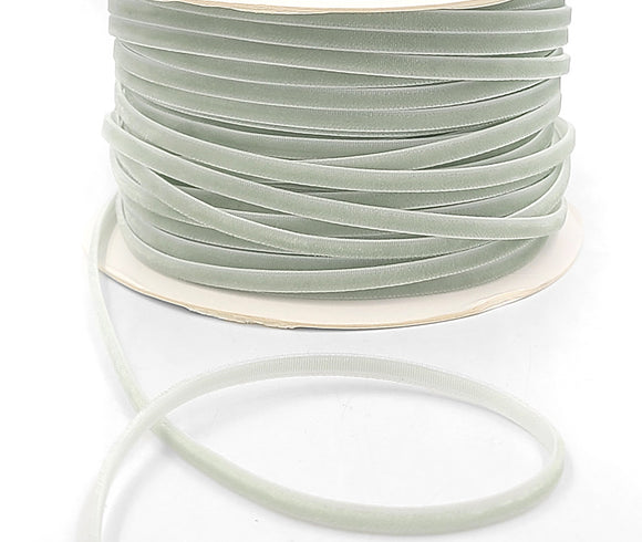 Jadeite Green Velvet String Ribbon - 1/8 inch - 1 Yard