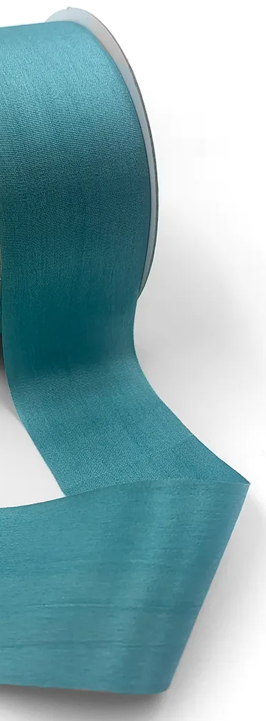 Teal - 100% Hand-Dyed Silk Ribbon with Woven Edge - 1 1/4" - 1 Yard