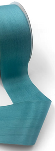 Teal - 100% Hand-Dyed Silk Ribbon with Woven Edge - 1 1/4" - 1 Yard