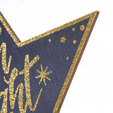 12" Wooden Star Sign: Oh Night Divine Glitter
