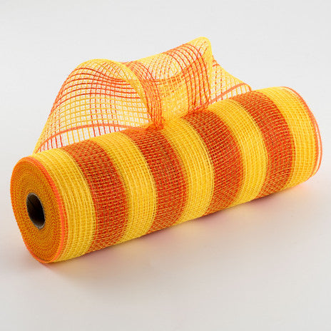 10" Thin Stripe Fabric Mesh: Yellow & Orange - 10  Yard Roll