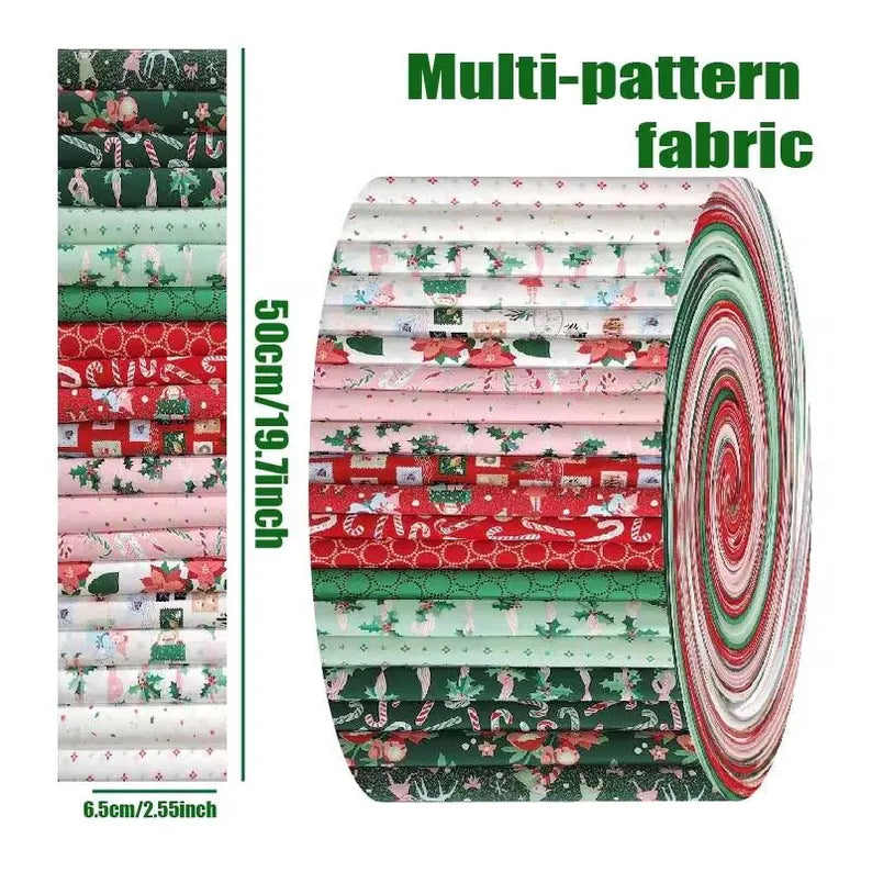 Holly Jolly Christmas Jelly Roll - 2.55" X 19.7" - Set of 40 Fabric Stripes